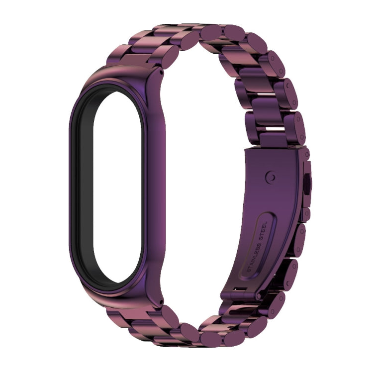 For Xiaomi Mi Band 7 / 7 NFC MIJOBS CS Three-Bead Metal Stainless Steel Watch Band(Purple) - free shipping - PMC TechLife - Order now!