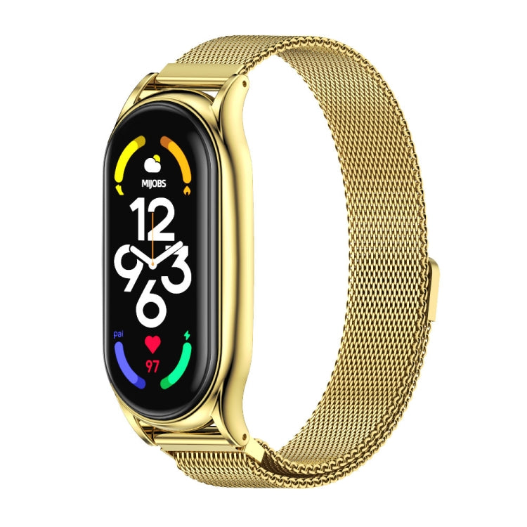 For Xiaomi Mi Band 7 / 7 NFC MIJOBS Milan Magnetic Plus Stainless Steel Watch Band(Gold) - Watch Bands by MIJOBS | Online Shopping South Africa | PMC TechLife | Buy Now Pay Later Mobicred