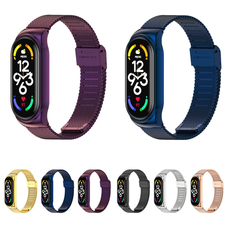 For Xiaomi Mi Band 7 / 7 NFC MIJOBS CS Milan Buckle Metal Watch Band(Blue) - Watch Bands by MIJOBS | Online Shopping South Africa | PMC TechLife | Buy Now Pay Later Mobicred