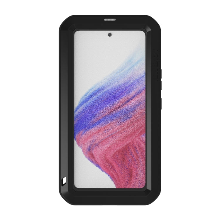 For Samsung Galaxy A53 LOVE MEI Metal Shockproof Waterproof Dustproof Protective Phone Case with Glass(Yellow) - Galaxy Phone Cases by LOVE MEI | Online Shopping South Africa | PMC TechLife | Buy Now Pay Later Mobicred