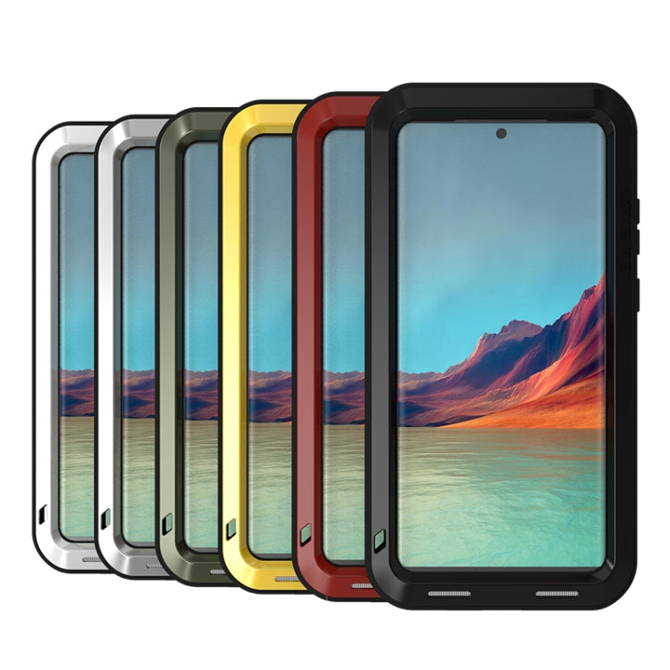 For Samsung Galaxy S22 Ultra 5G LOVE MEI Metal Shockproof Waterproof Dustproof Protective Phone Case(White) - free shipping - PMC TechLife - Order now!