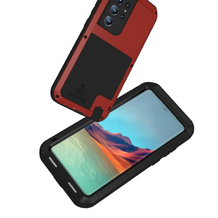 For Samsung Galaxy S22 Ultra 5G LOVE MEI Metal Shockproof Waterproof Dustproof Protective Phone Case(Army Green) - free shipping - PMC TechLife - Order now!