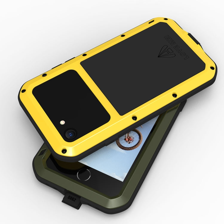 For iPhone SE 2022 / SE 2020 / 8 / 7 LOVE MEI Metal Shockproof Life Waterproof Dustproof Protective Phone Case with Glass(Black) - iPhone SE 2022 / 2020 / 8 / 7 Cases by LOVE MEI | Online Shopping South Africa | PMC TechLife | Buy Now Pay Later Mobicred