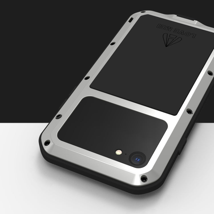 For iPhone SE 2022 / SE 2020 / 8 / 7 LOVE MEI Metal Shockproof Life Waterproof Dustproof Protective Phone Case with Glass(Black) - iPhone SE 2022 / 2020 / 8 / 7 Cases by LOVE MEI | Online Shopping South Africa | PMC TechLife | Buy Now Pay Later Mobicred