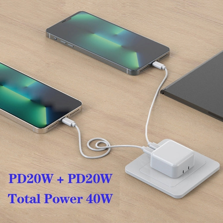 40W Dual PD USB-C / Type-C Charger for iPhone / iPad Series, AU Plug - USB Charger by PMC TechLife | Online Shopping South Africa | PMC TechLife | Buy Now Pay Later Mobicred