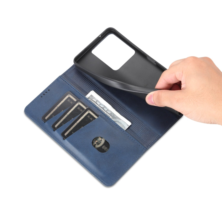 For vivo Y36 Global AZNS Magnetic Calf Texture Leather Phone Case(Dark Blu) - vivo Cases by AZNS | Online Shopping South Africa | PMC TechLife | Buy Now Pay Later Mobicred