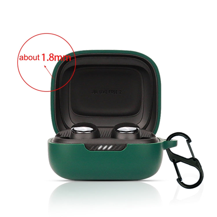 Bluetooth Earphone Silicone Protective Case For JBL Live Free 2 TWS(Dark Green) - JBL Earphone Case by PMC TechLife | Online Shopping South Africa | PMC TechLife