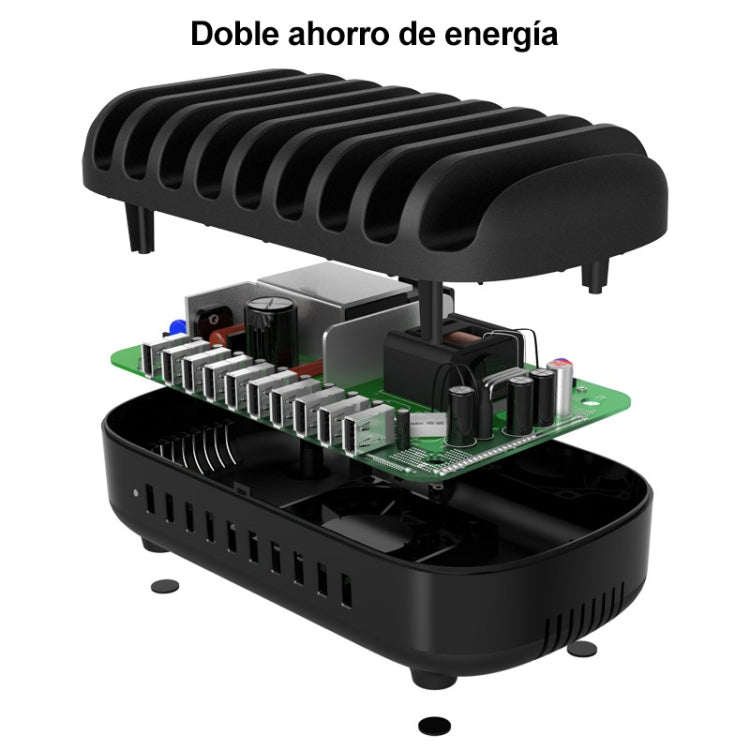 ORICO DUK-10P-DX 120W 5V 2.4A 10 Ports USB Charging Station, EU Plug(Black) - Multifunction Charger by ORICO | Online Shopping South Africa | PMC TechLife | Buy Now Pay Later Mobicred