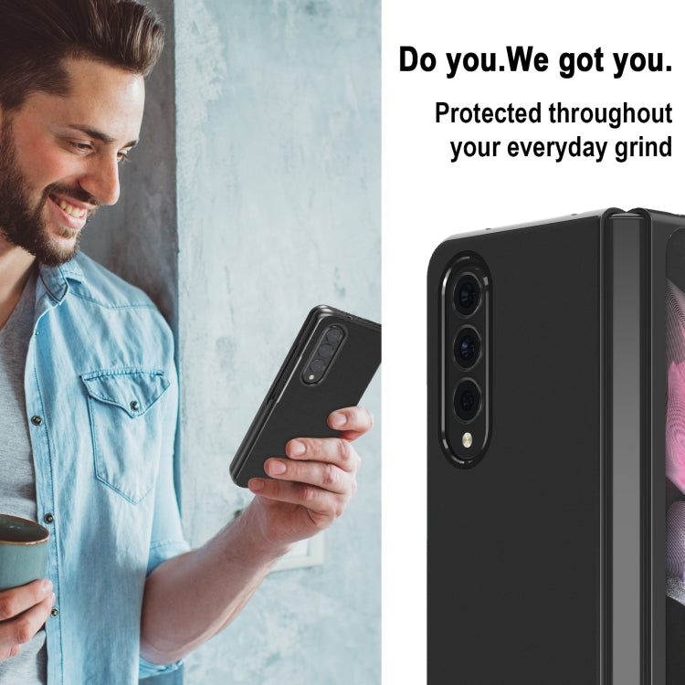 For Samsung Galaxy Z Fold4 5G LC.IMEEKE Shock-resistant Plain Leather All-inclusive Protective Case(Black) - Galaxy Z Fold4 5G Cases by LC.IMEEKE | Online Shopping South Africa | PMC TechLife | Buy Now Pay Later Mobicred