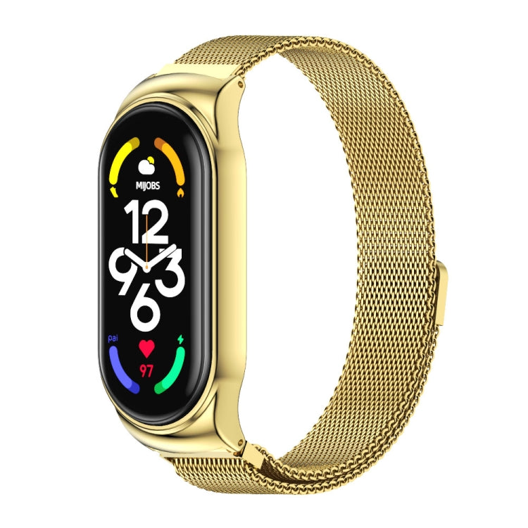 For Xiaomi Mi Band 7 / 7 NFC MIJOBS CS Milan Magnetic Stainless Steel Watch Band(Gold) - Watch Bands by MIJOBS | Online Shopping South Africa | PMC TechLife | Buy Now Pay Later Mobicred