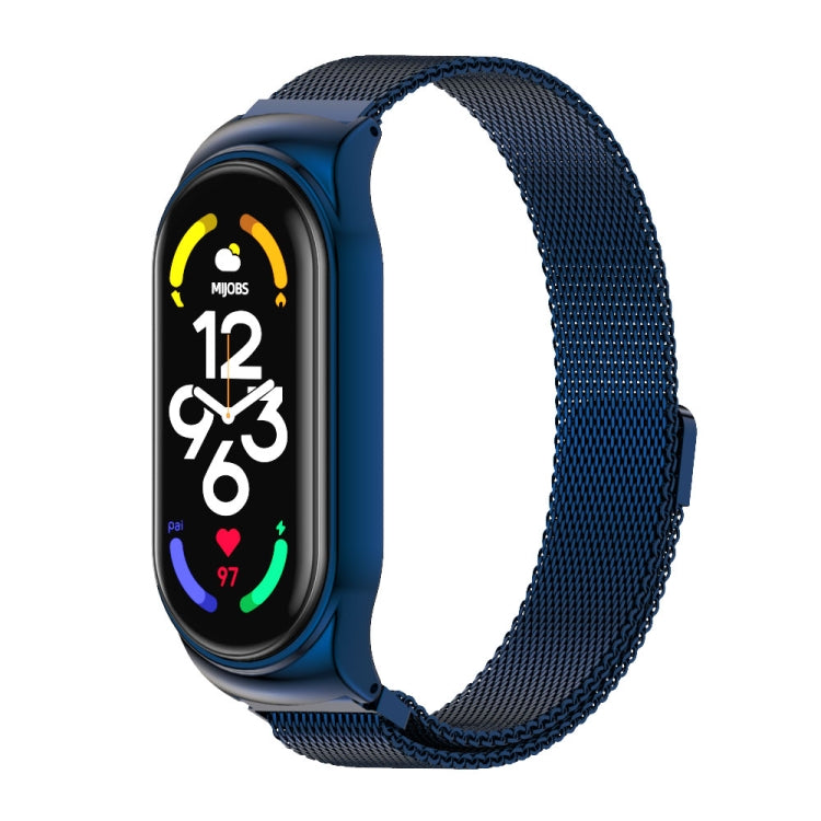 For Xiaomi Mi Band 7 / 7 NFC MIJOBS CS Milan Magnetic Stainless Steel Watch Band(Blue) - Watch Bands by MIJOBS | Online Shopping South Africa | PMC TechLife | Buy Now Pay Later Mobicred
