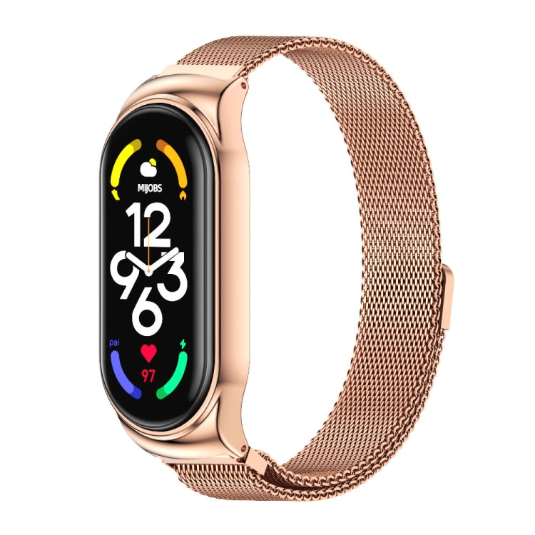 For Xiaomi Mi Band 7 / 7 NFC MIJOBS CS Milan Magnetic Stainless Steel Watch Band(Rose Gold) - free shipping - PMC TechLife - Order now!