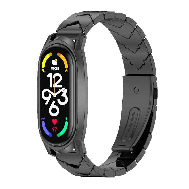 For Xiaomi Mi Band 7 / 7 NFC MIJOBS GT Metal Stainless Steel V-shaped Watch Band(Black) - Watch Bands by MIJOBS | Online Shopping South Africa | PMC TechLife | Buy Now Pay Later Mobicred