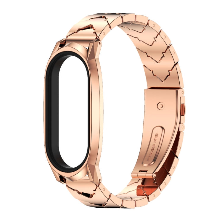 For Xiaomi Mi Band 7 / 7 NFC MIJOBS GT Metal Stainless Steel V-shaped Watch Band(Rose Gold) - Watch Bands by MIJOBS | Online Shopping South Africa | PMC TechLife | Buy Now Pay Later Mobicred