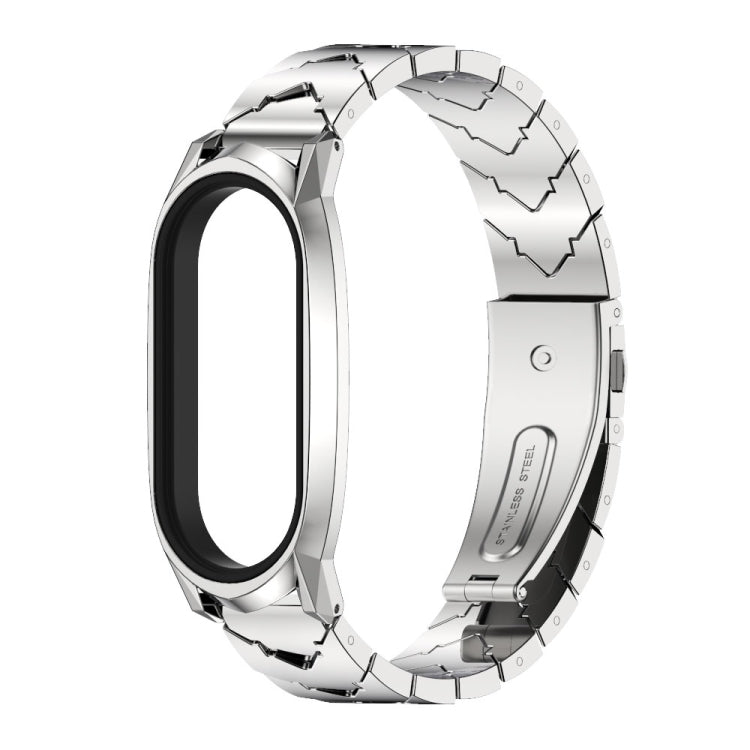 For Xiaomi Mi Band 7 / 7 NFC MIJOBS GT Metal Stainless Steel V-shaped Watch Band(Silver) - Watch Bands by MIJOBS | Online Shopping South Africa | PMC TechLife | Buy Now Pay Later Mobicred