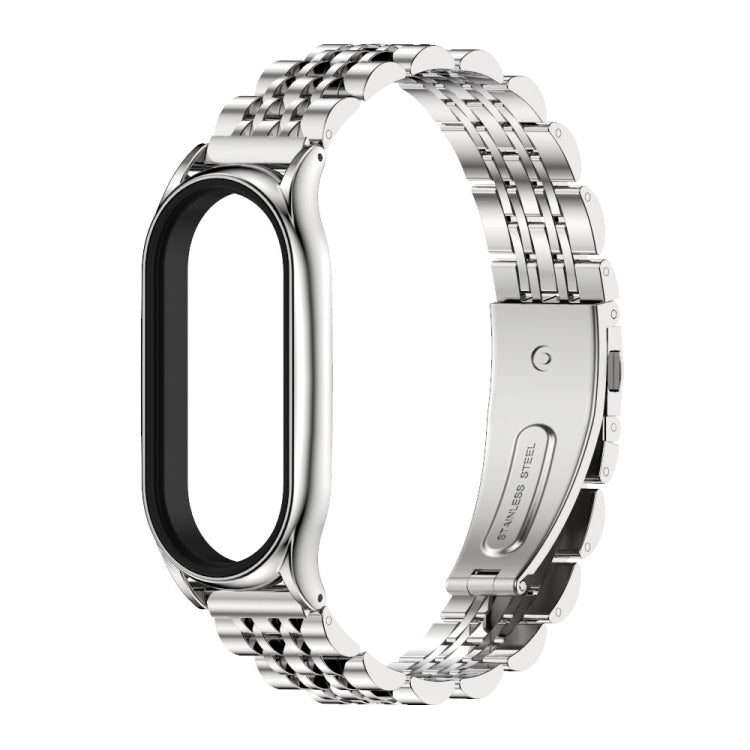 For Xiaomi Mi Band 7 / 7 NFC MIJOBS Plus Seven-bead Metal Stainless Steel Watch Band(Silver) - free shipping - PMC TechLife - Order now!