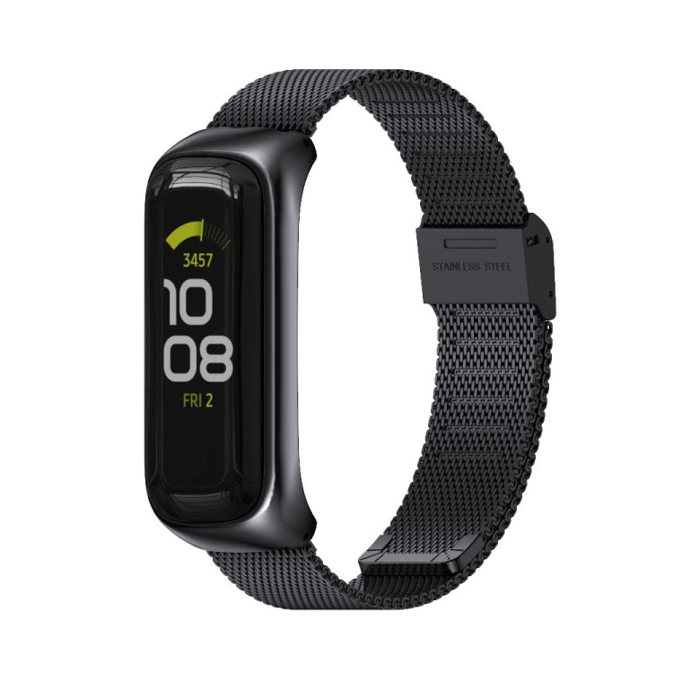 For Samsung Galaxy Fit 2 MIJOBS Milan Buckle Stainless Steel Watch Band(Black) - Watch Bands by MIJOBS | Online Shopping South Africa | PMC TechLife | Buy Now Pay Later Mobicred