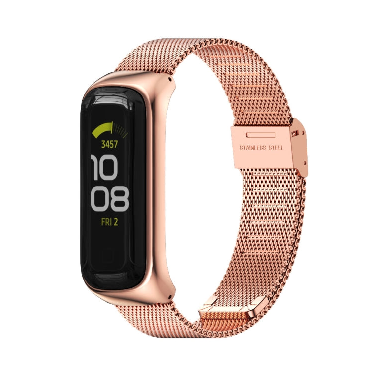 For Samsung Galaxy Fit 2 MIJOBS Milan Buckle Stainless Steel Watch Band(Rose Gold) - free shipping - PMC TechLife - Order now!