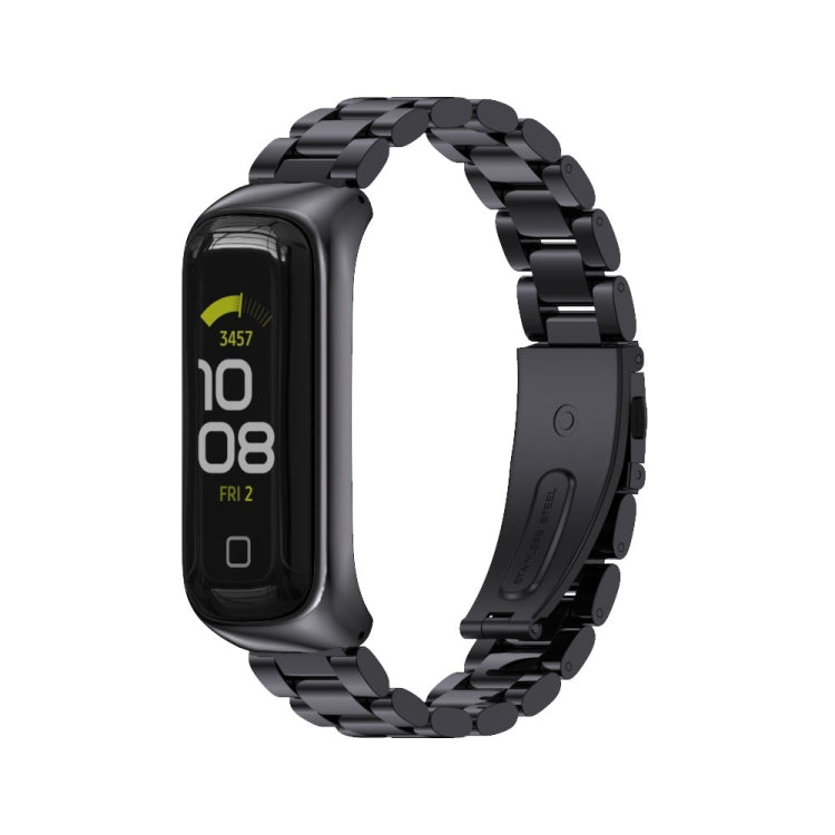 For Samsung Galaxy Fit 2 MIJOBS Three-bead Metal Stainless Steel Watch Band(Black) - free shipping - PMC TechLife - Order now!