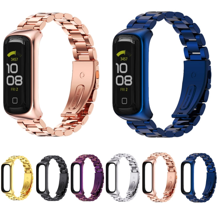 For Samsung Galaxy Fit 2 MIJOBS Three-bead Metal Stainless Steel Watch Band(Black) - free shipping - PMC TechLife - Order now!