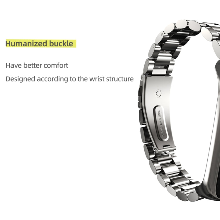 For Samsung Galaxy Fit 2 MIJOBS Three-bead Metal Stainless Steel Watch Band(Black) - free shipping - PMC TechLife - Order now!