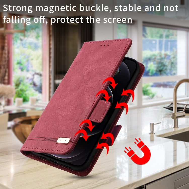 For OPPO A57 5G 2022 / Realme V23 5G Magnetic Clasp Leather Phone Case(Red) - Realme Cases by PMC TechLife | Online Shopping South Africa | PMC TechLife | Buy Now Pay Later Mobicred