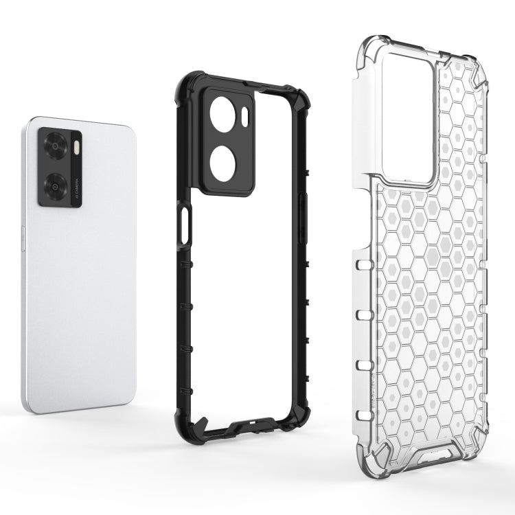 For OPPO A57 4G Global Honeycomb Phone Case(Red) - OPPO Cases by PMC TechLife | Online Shopping South Africa | PMC TechLife | Buy Now Pay Later Mobicred