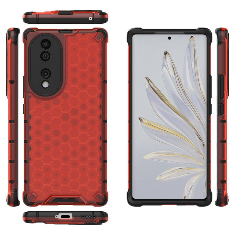 For Honor 70 5G Honeycomb Phone Case(Red) - Honor Cases by PMC TechLife | Online Shopping South Africa | PMC TechLife | Buy Now Pay Later Mobicred