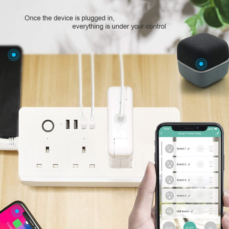 WIFI  13A SM-SO301-K 4 Holes + 4 USB Multi-purpose Smart Power Strip, UK Plug - Smart Socket by PMC TechLife | Online Shopping South Africa | PMC TechLife