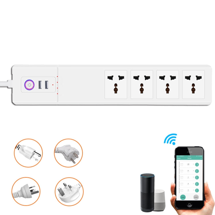 ZigBee 16A SM-SO306-M 4 Holes + 2 USB Multi-purpose Smart Power Strip(EU Plug) - Smart Socket by PMC TechLife | Online Shopping South Africa | PMC TechLife