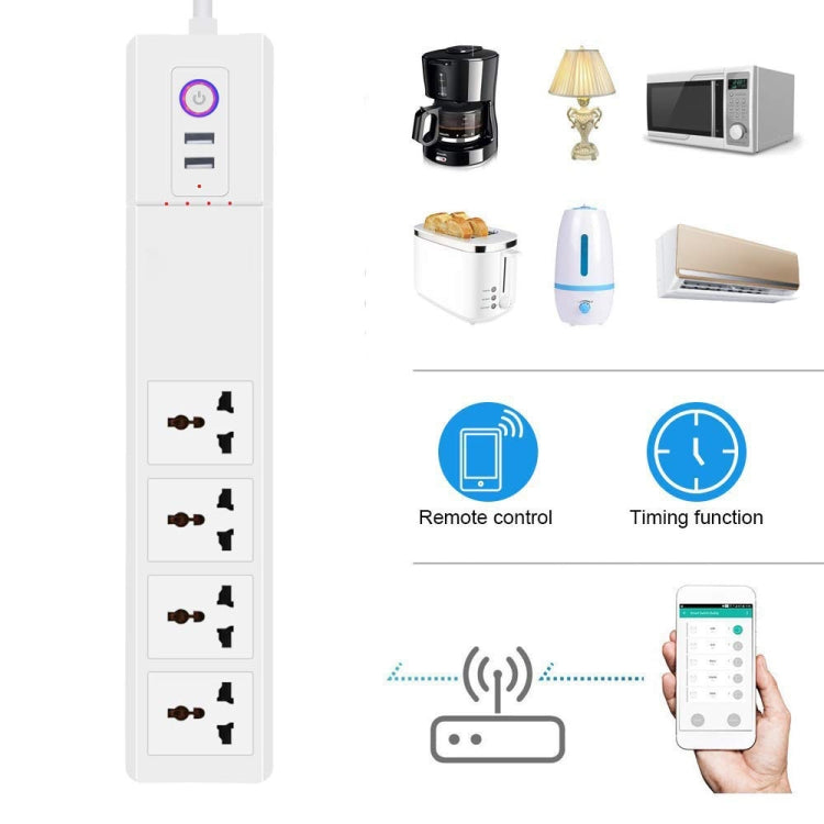 WiFi 10A SM-SO306-M 4 Holes + 2 USB Multi-purpose Smart Power Strip(UK Plug) - Smart Socket by PMC TechLife | Online Shopping South Africa | PMC TechLife