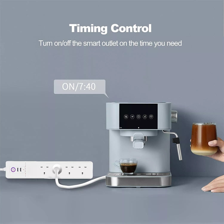 WiFi 10A SM-SO306-K 4 Holes + 2 USB Multi-purpose Smart Power Strip, UK Plug - Smart Socket by PMC TechLife | Online Shopping South Africa | PMC TechLife