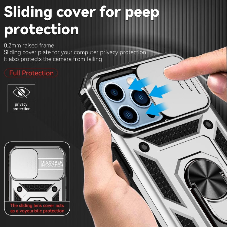 For iPhone 14 Pro Max Sliding Camshield Holder Phone Case (Silver) - free shipping - PMC TechLife - Order now!