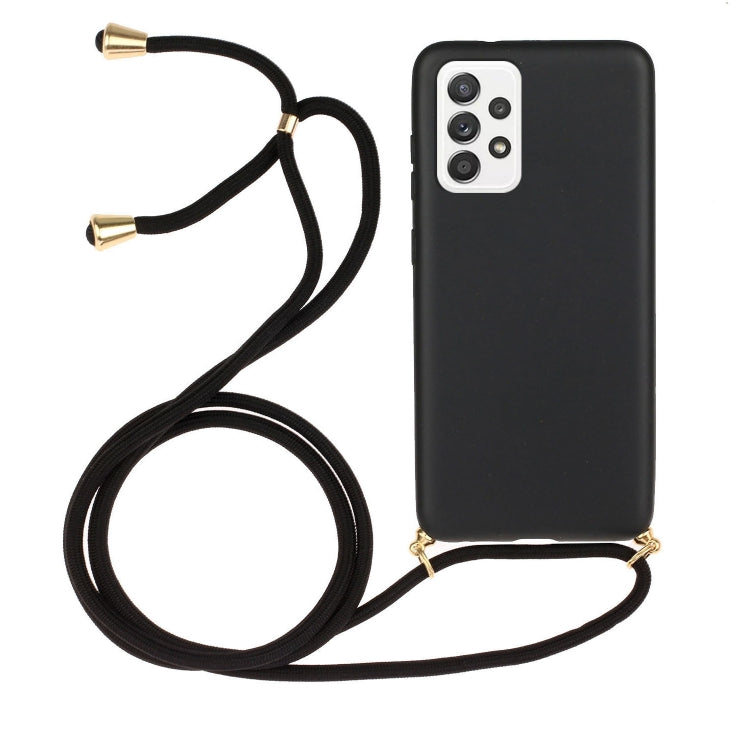 For Samsung Galaxy A33 5G Wheat Straw Material + TPU Protective Case with Lanyard(Black) - Galaxy Phone Cases by PMC TechLife | Online Shopping South Africa | PMC TechLife