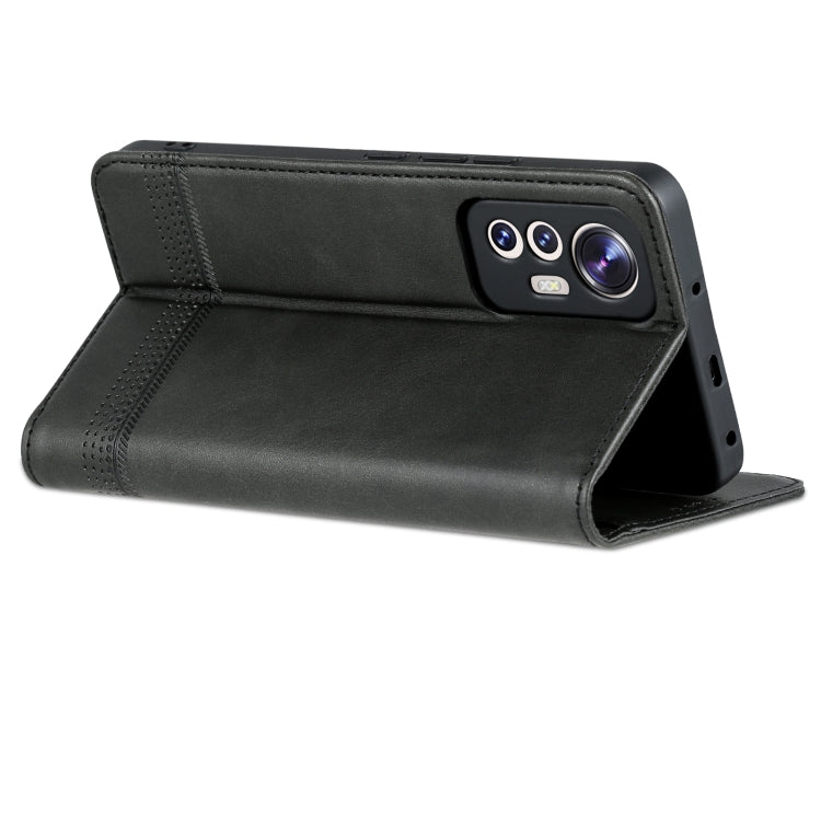 For Xiaomi 12 Lite AZNS Magnetic Calf Texture Leather Phone Case(Black) - free shipping - PMC TechLife - Order now!