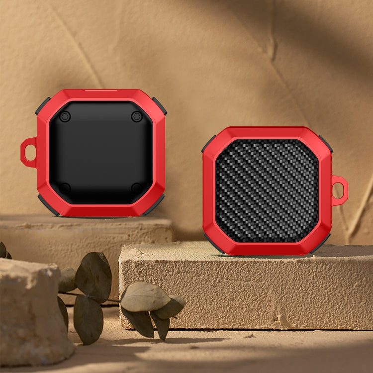 For Samsung Galaxy Buds Live / Buds 2 / Buds Pro / Buds 2 Pro Thunder Carbon Fiber TPU+PC Earphones Protective Case with Hook Up(Black and Red) - Samsung Earphone Case by PMC TechLife | Online Shopping South Africa | PMC TechLife