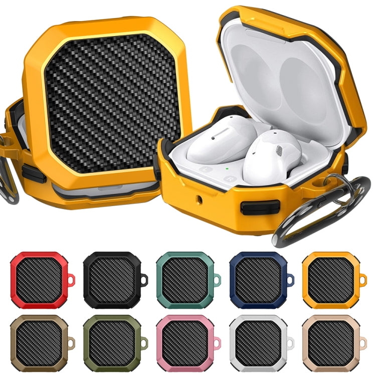 For Samsung Galaxy Buds Live / Buds 2 / Buds Pro / Buds 2 Pro Thunder Carbon Fiber TPU+PC Earphones Protective Case with Hook Up(Black and Green) - Samsung Earphone Case by PMC TechLife | Online Shopping South Africa | PMC TechLife