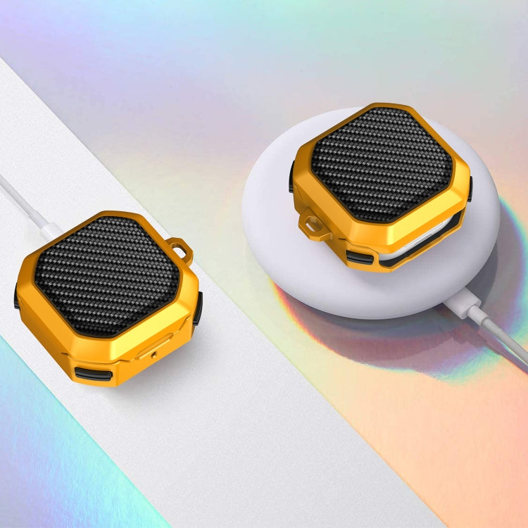 For Samsung Galaxy Buds Live / Buds 2 / Buds Pro / Buds 2 Pro Thunder Carbon Fiber TPU+PC Earphones Protective Case with Hook Up(Black and Blue) - Samsung Earphone Case by PMC TechLife | Online Shopping South Africa | PMC TechLife