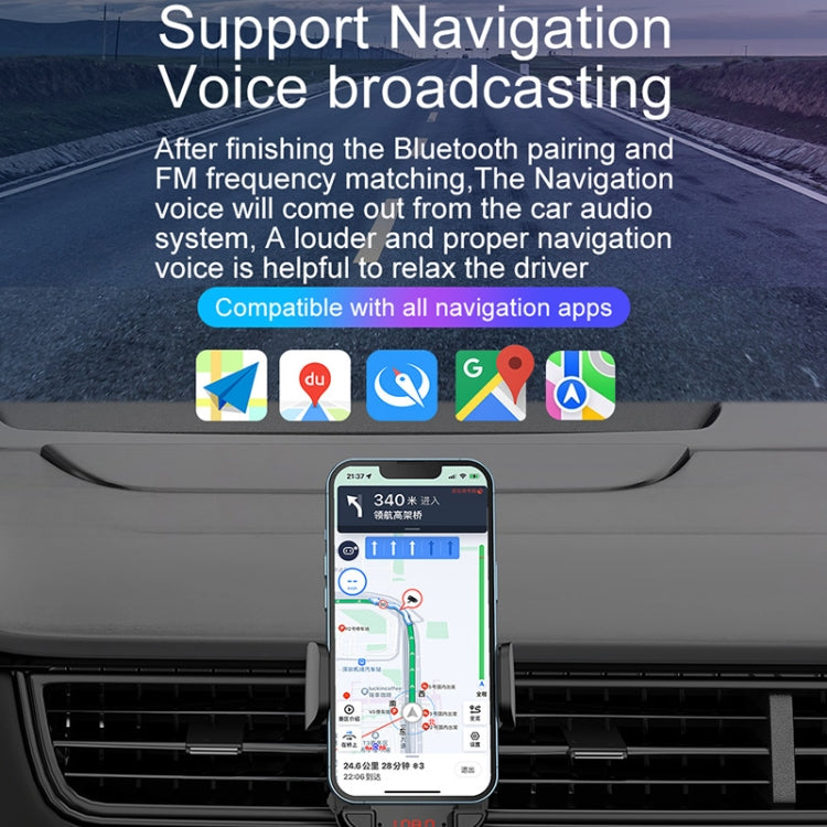 C1 Car Bluetooth 5.0 MP3 Player FM Transmitter Air Outlet Phone Holder - Car MP3 & MP4 & MP5 by PMC TechLife | Online Shopping South Africa | PMC TechLife