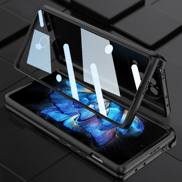 For vivo X Fold GKK Magnetic Hinge Flip Phone Case with Holder(Grey) - vivo Cases by GKK | Online Shopping South Africa | PMC TechLife | Buy Now Pay Later Mobicred