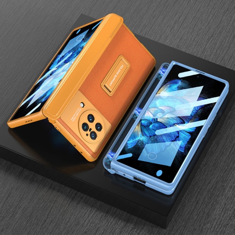 For vivo X Fold GKK Magnetic Hinge Flip Leather Phone Case with Holder(Black) - vivo Cases by GKK | Online Shopping South Africa | PMC TechLife | Buy Now Pay Later Mobicred