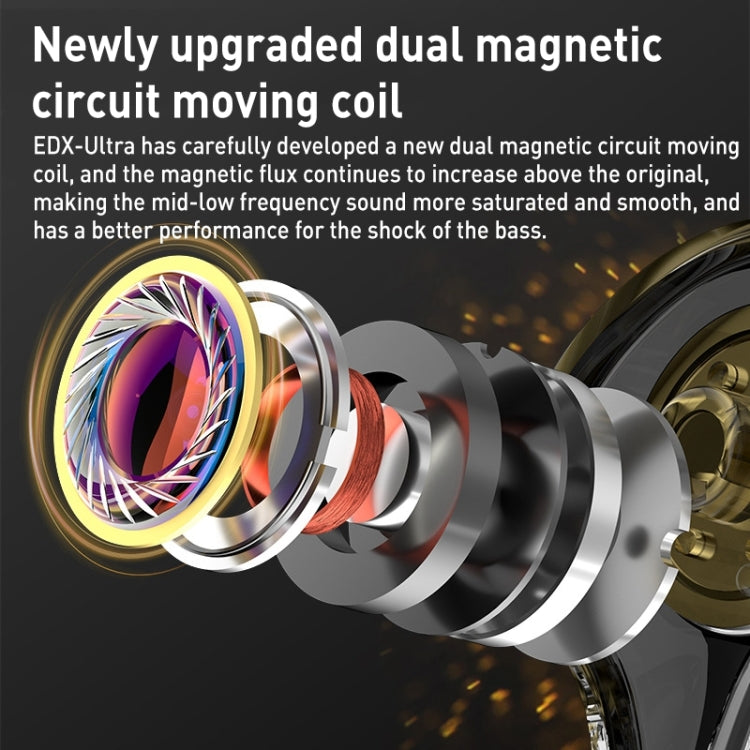 KZ-EDX Ultra Dual Magnetic Dynamic In-Ear Headphones,Length: 1.2m(Without Microphone) - free shipping - PMC TechLife - Order now!