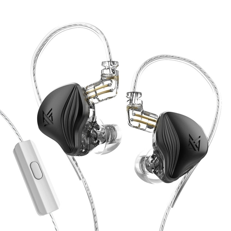 KZ-ZEX 1.2m Electrostatic Dynamic In-Ear Sports Music Headphones, Style:With Microphone(Black) - In Ear Wired Earphone by KZ | Online Shopping South Africa | PMC TechLife | Buy Now Pay Later Mobicred