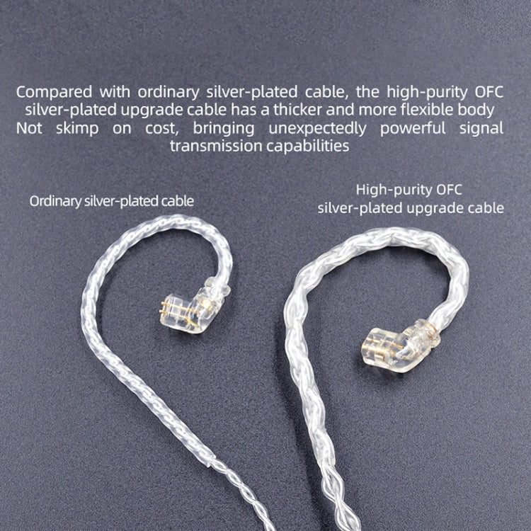 KZ OFC 0.75mm Standard Pin High-Purity Silver-Plated 152 Pin Headphone Upgrade Cable,Length: 1.2m For ZS10PRO(Section C) - Cable & Splitter by KZ | Online Shopping South Africa | PMC TechLife