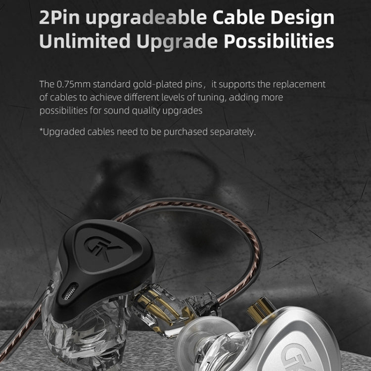 GK G5 1.25m Dynamic Subwoofer HiFi In-Ear Headphones, Style:Without Microphone(Silver) - In Ear Wired Earphone by PMC TechLife | Online Shopping South Africa | PMC TechLife