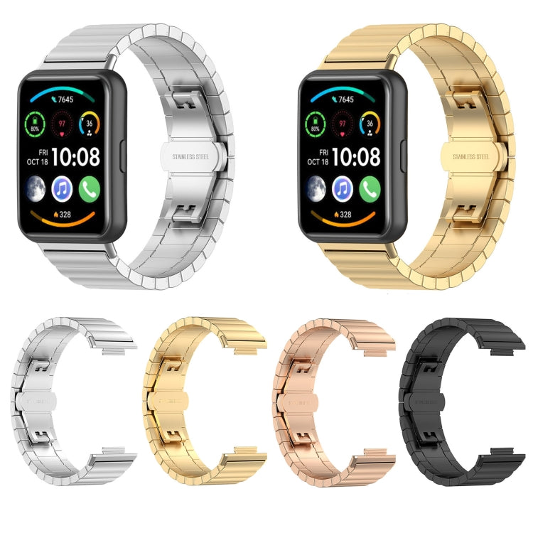 For Huawei Watch Fit 2 One-bead Metal Stainless Steel Watch Band(Silver) - Watch Bands by PMC TechLife | Online Shopping South Africa | PMC TechLife | Buy Now Pay Later Mobicred