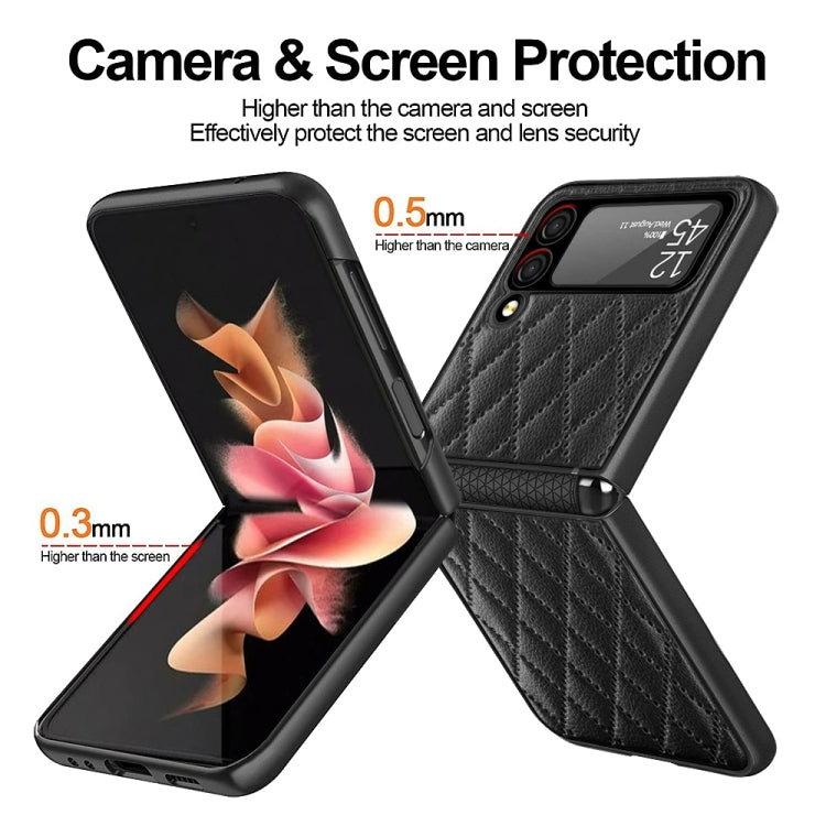 For Samsung Galaxy Z Flip4 Diamond Lattice Hinge Phone Case(Black) - free shipping - PMC TechLife - Order now!