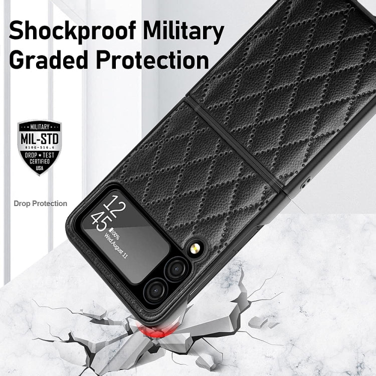For Samsung Galaxy Z Flip4 Diamond Lattice Hinge Phone Case(Black) - free shipping - PMC TechLife - Order now!