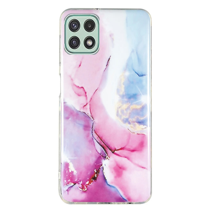 For Samsung Galaxy A22 5G IMD Marble Pattern TPU Phone Case(Pink Blue) - free shipping - PMC TechLife - Order now!