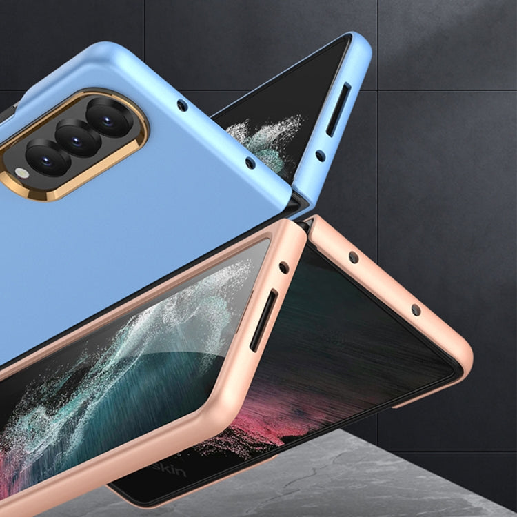 For Samsung Galaxy Z Fold4 GKK Ultra-thin Electroplating Lens Frame Phone Case(Brown) - Galaxy Z Fold4 5G Cases by GKK | Online Shopping South Africa | PMC TechLife | Buy Now Pay Later Mobicred